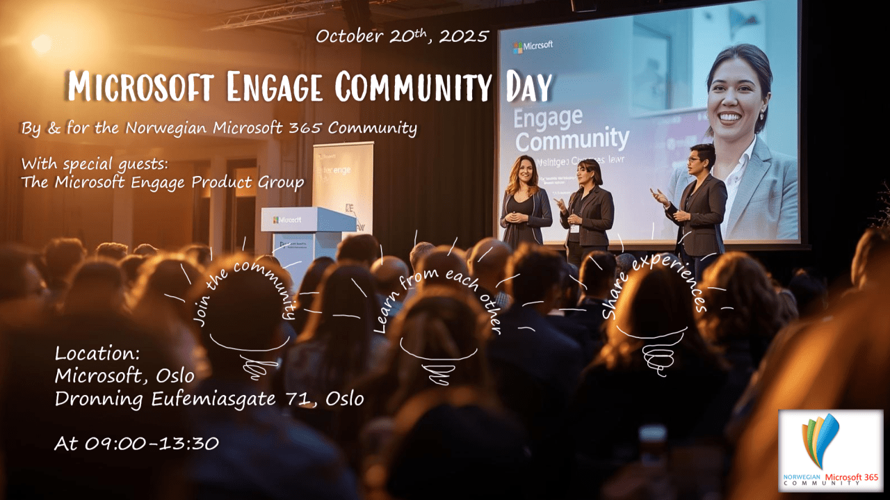 Banner NOM365C Meetup Engage Oslo 2025 October